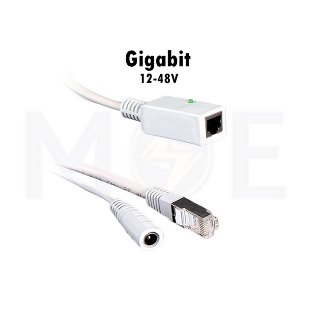 Gigabit POE Power Adapter Injector & Splitter DC Female 12-48V 10/100/1000M