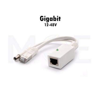 Gigabit POE Power Adapter Injector & Splitter DC Male 12-48V 10/100/1000M