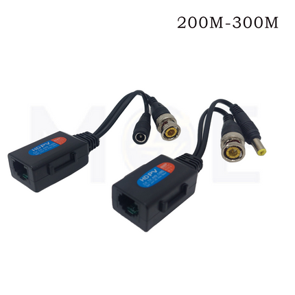 CCTV HD Passive Video Balun Connector transmitter  Receiver BNC & DC M-F To RJ45 To BNC Connector 8MP Cat5 بالون كاميرا 