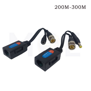 CCTV HD Passive Video Balun Connector transmitter  Receiver BNC & DC M-F To RJ45 To BNC Connector 8MP Cat5 بالون كاميرا 