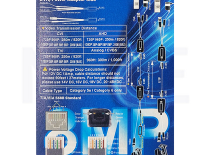 CCTV HD Passive Video Balun Connector transmitter  Receiver BNC & DC M-F To RJ45 To BNC Connector 8MP Cat5 بالون كاميرا 