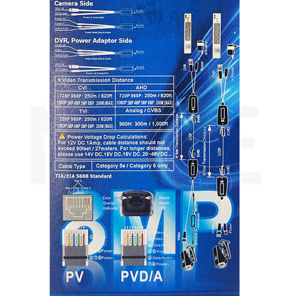 CCTV HD Passive Video Balun Connector transmitter  Receiver BNC & DC M-F To RJ45 To BNC Connector 8MP Cat5 بالون كاميرا 