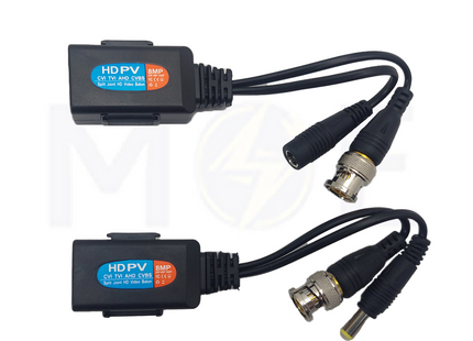 CCTV HD Passive Video Balun Connector transmitter  Receiver BNC & DC M-F To RJ45 To BNC Connector 8MP Cat5 بالون كاميرا 