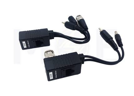 CCTV Passive Video Balun Connector transmitter / Receiver / Audio / BNC TO RJ45 TO BNC Connector