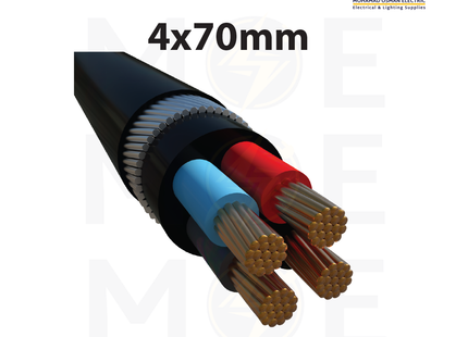 Liban Cables Power Cable XLPE 600/1000V Black | XLPE 4x70mm | كابل مسلح اسود