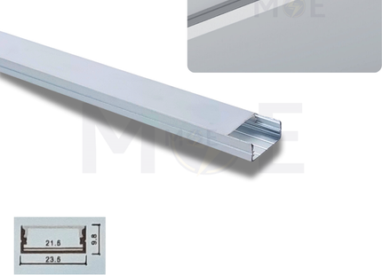 Surface LED Aluminum Profile Silver 23.5x9.8mm 3mt | JH011 | بروفايل ليد المنيوم ظاهر
