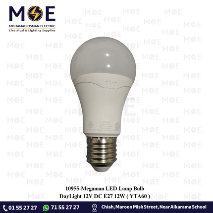 Megaman LED Lamp Bulb DayLight 12V DC E27 12W | YTA60