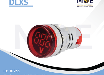 DLXS Signal Lamp Volt Panel Mount Red 50-450V AC 22mm | DX-AD22-22DV-RED | لمبة اشارة فولت احمر