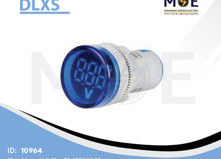 DLXS Signal Lamp Volt Panel Mount Blue 50-450V AC 22mm | DX-AD22-22DV-BLU | لمبة اشارة فولت ازرق