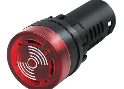 SEC Signal Lamp with Buzzer Red 12V AC/DC 22mm | AD22-22SM-12-RD | لمبة اشارة مع زمور احمر