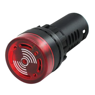 SEC Signal Lamp with Buzzer Red 12V AC/DC 22mm | AD22-22SM-12-RD | لمبة اشارة مع زمور احمر
