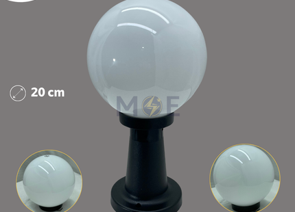 Cuperlight Post Top Sphere Light Milky E27 20cm | Milky Globe 200mm | بول حليبي