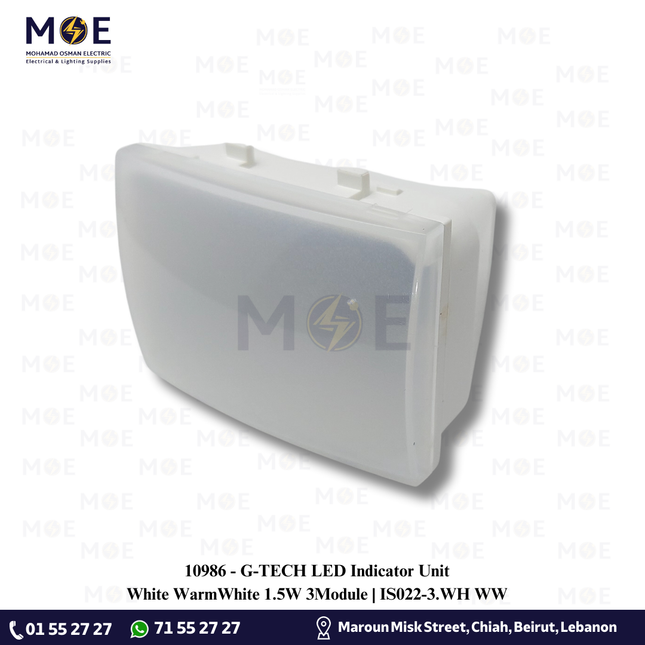 G-TECH LED Indicator Unit White WarmWhite 1.5W 3Module | IS022-3.WH WW | نواصة ليد ابيض ورم وايت