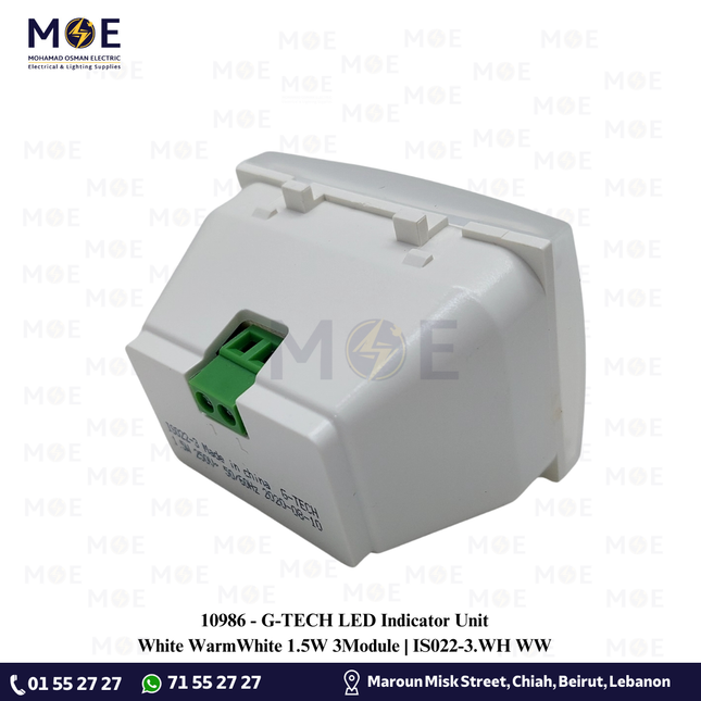 G-TECH LED Indicator Unit White WarmWhite 1.5W 3Module | IS022-3.WH WW | نواصة ليد ابيض ورم وايت