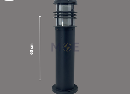 Outdoor Decorative Bollard Light Matt Black E27 60cm | FL 6614(H61CM) | غلوب تصوينة اسود ناشف