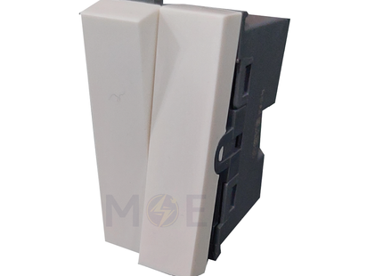 Orva Double Small 1way switch white 1P 1module | MS30104 | مفتاح مجوز ابيض