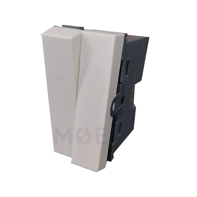 Orva Double Small 1way switch white 1P 1module | MS30104 | مفتاح مجوز ابيض