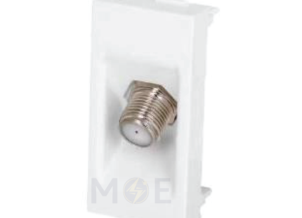 Orva Tv/ Sat Female Socket F-Type 1module | MS30129 | بريز تلفزيون و ستلايت عزقة ابيض