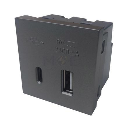 Orva USB Type A & C Power Supply Unit Charge Magnesium 5V 2400mA 2module | MS30221-270 | بريز تشريج مغنيسيوم