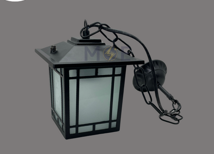 Outdoor Barton Lantern Pendant Light Small Square Black E27 | AT-4508H | فانوس تنزيلة اسود