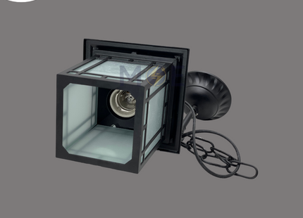 Outdoor Barton Lantern Pendant Light Small Square Black E27 | AT-4508H | فانوس تنزيلة اسود