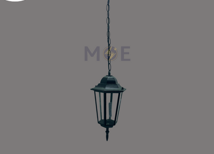 Outdoor Hexognal Lantern Pendant Light Small Hexagonal Black E27 | FL5009-S1 | فانوس تنزيلة مسدس صغير اسود