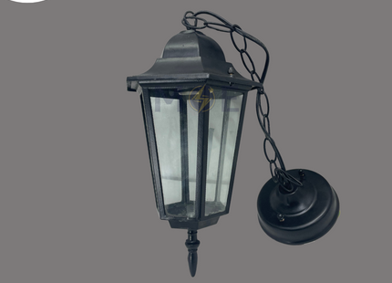 Outdoor Hexognal Lantern Pendant Light Small Hexagonal Black E27 | FL5009-S1 | فانوس تنزيلة مسدس صغير اسود