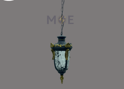 Cuperlight Outdoor Lantern Pendant Light Medium Bulk Black E27 | FL5187H(M) | فانوس تنزيلة وسط اسود و ذهبي