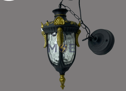 Cuperlight Outdoor Lantern Pendant Light Medium Bulk Black E27 | FL5187H(M) | فانوس تنزيلة وسط اسود و ذهبي
