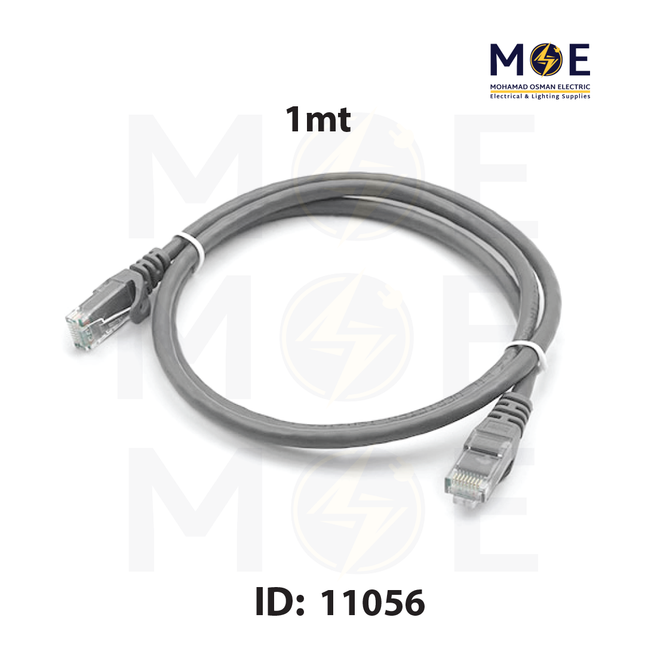Dintek CAT6 UTP Patch Cord Cable Gray 1mt | 358659 | وصلة باتش كورد رمادي