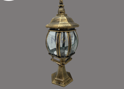 Cuperlight Outdoor Lantern Pedestal Light Bronze E27 44cm | YW-3208S-ST | فانوس تصوينة منفخ صغير برونز