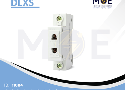 DLXS Modular EuroAmerican Standard Socket Din Rail Mount 2P 250VAC 16A 1module | DX-SK6-CH | بريز امريكي اوروبي ابيض على سكة