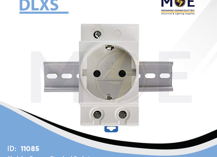 DLXS Modular German Standard Socket Din Rail Mount 2P 250VAC 16A 2module | DX-SK6-EU | بريز شوكو ابيض على سكة
