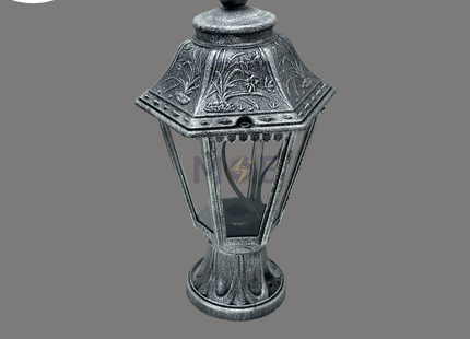 Cuperlight Outdoor Lantern Pedestal Light Silver E27 40cm | M115AS-BS | فانوس تصوينة عضم فضي