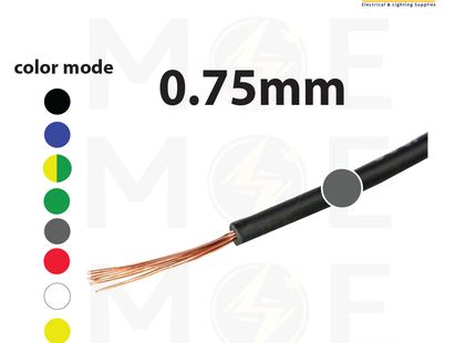 Liban Cables Single Core Flexible 0.75mm Gray | NYAF | شريط مفرد شعري رمادي