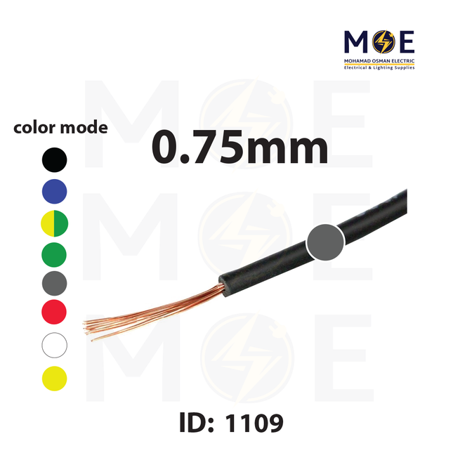 Liban Cables Single Core Flexible 0.75mm Gray | NYAF | شريط مفرد شعري رمادي