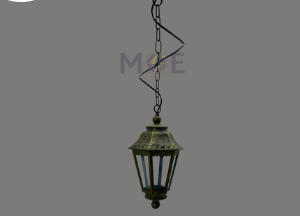 Cuperlight Outdoor Lantern Pendant Light Small Hexagonal Bronze E27 | M115DD-BG | فانوس تنزيلة عضم برونز