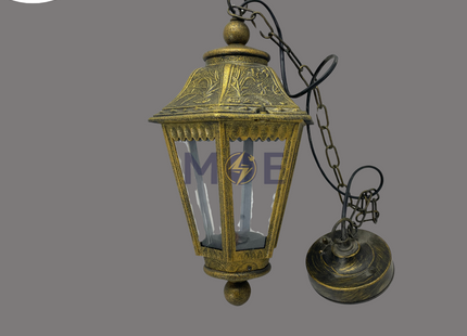 Cuperlight Outdoor Lantern Pendant Light Small Hexagonal Bronze E27 | M115DD-BG | فانوس تنزيلة عضم برونز