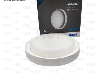 MEGAMAN LED IP65 Waterproof Ceiling / Wall Light Fixture Surface Circular White Warmwhite 28x6.2cm 2000Lm 24W| ZDL1110-Y | غلوب سقف/ حائط بلافونيه ليد مطري مدور نافر ظاهر ابيض ورم وايت