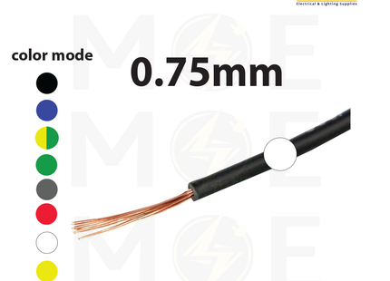 Liban Cables Single Core Flexible 0.75mm White | NYAF | شريط مفرد شعري ابيض