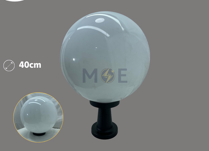 Cuperlight Post Top Sphere Light Milky E27 40cm | Milky Globe 400mm | بول حليبي