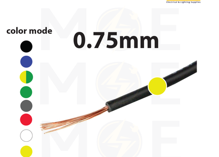 Liban Cables Single Core Flexible 0.75mm Yellow | NYAF | شريط مفرد شعري اصفر