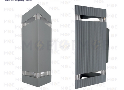 Outdoor UP & Down Wall Light Triangular Gray 2xGu10 23cm | AK814 | ابليك حائط فارغ طلوع نزول رمادي