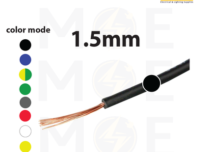 Liban Cables Single Core Flexible 1.5mm Black | NYAF | شريط مفرد شعري اسود