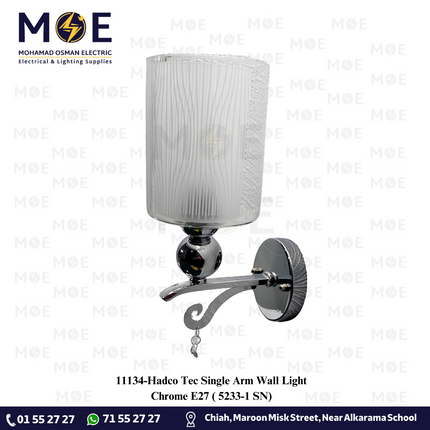 Hadco Tec Single Arm Wall Light Chrome E27 | 5233-1 SN