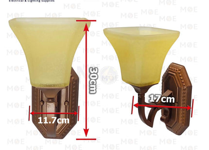 Single Arm Wall Sconce Light Amber E27 | F578
