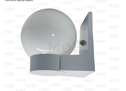 Orient Outdoor Round Globe Wall Light White E27 | YW-0123 | ابليك حائط بول ابيض