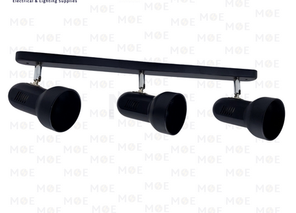 Ceiling Triple Spotlight Bar Black 3xE27 3xR80 55cm | Model: R80A-3L | سكة اسود