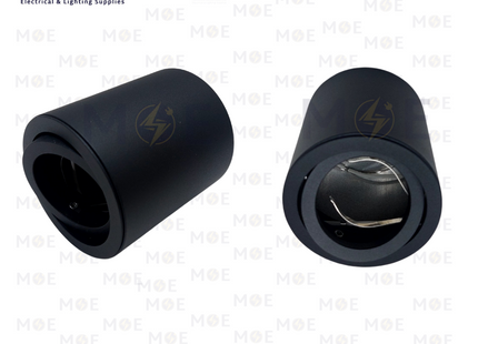 Cuperlight Cylinder Downlight Spotlight Frame MR16 Adjustable Surface Black GU10 60x135mm | سبوت فارغ ظاهر مدور شكل سيلندر متحرك اسود