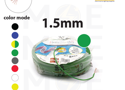 Liban Cables Single Core Flexible 1.5mm Green | NYAF | شريط مفرد شعري اخضر